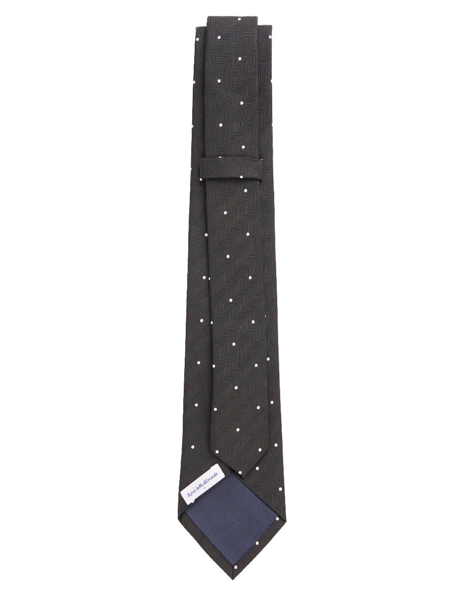 Corbata regular de seda estampado lunares para hombre 2