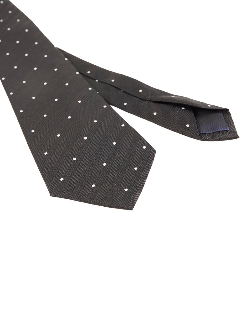 Corbata regular de seda estampado lunares para hombre 3