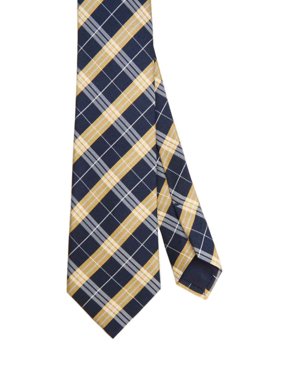 Corbata regular de seda estampado a cuadros para hombre