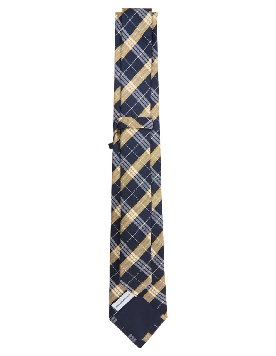 Corbata regular de seda estampado a cuadros para hombre 3