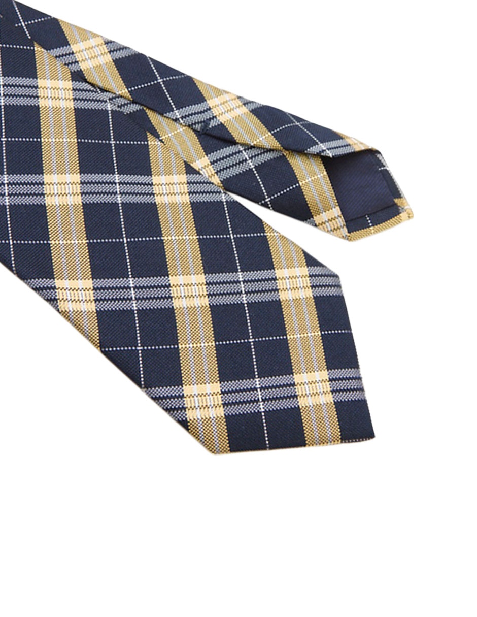 Corbata regular de seda estampado a cuadros para hombre 2