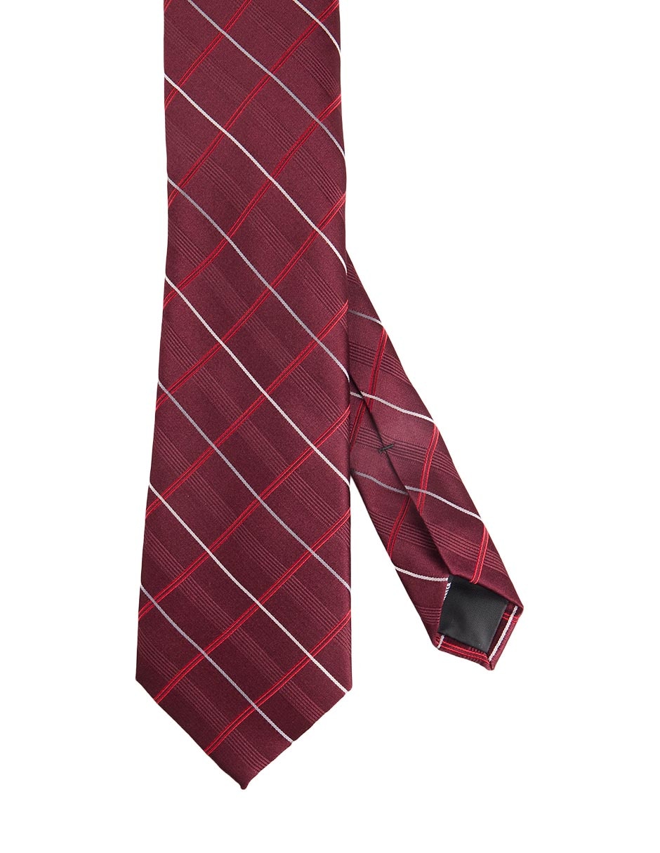 Corbata regular de seda estampado a cuadros para hombre
