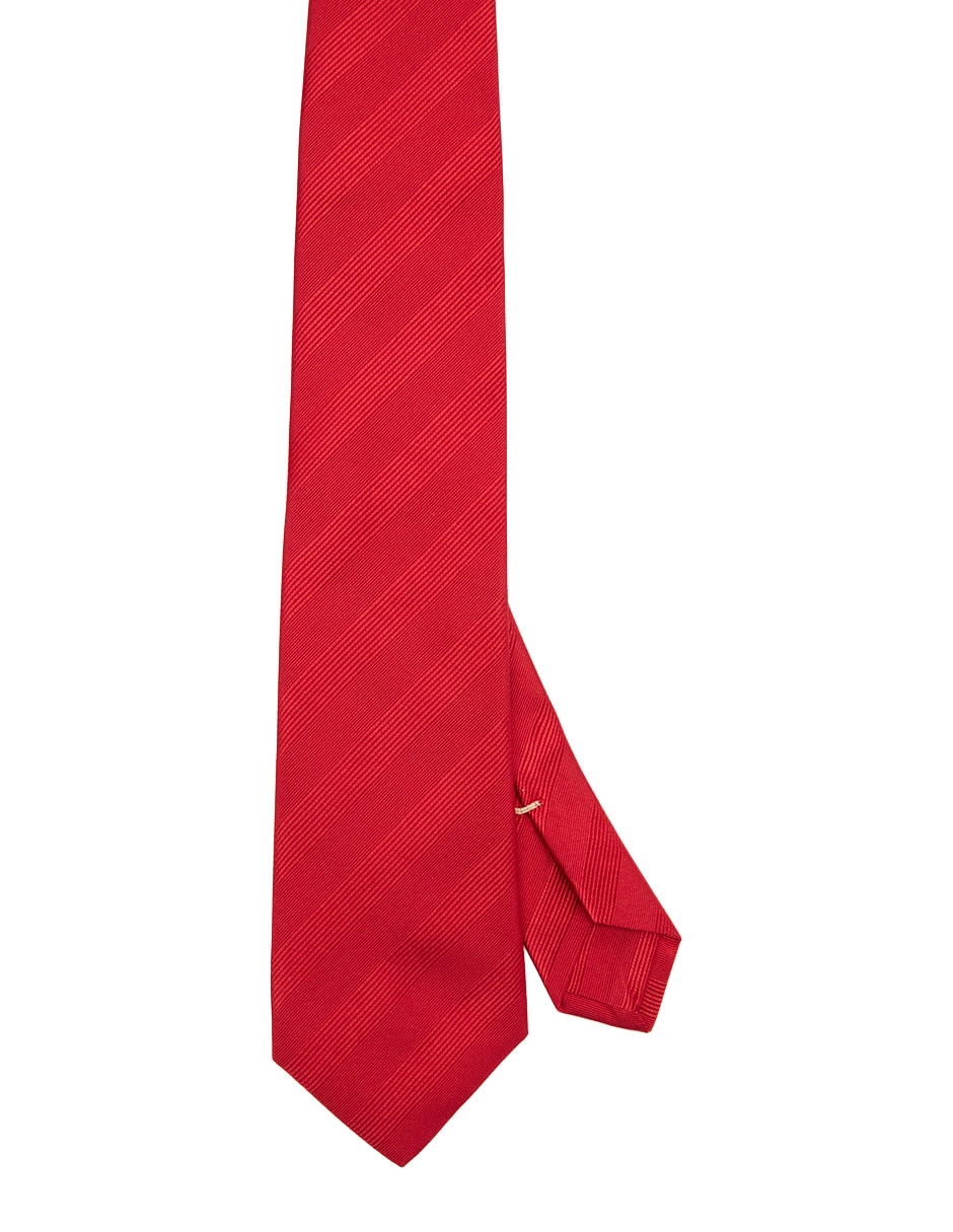 Corbata regular de seda estampado a rayas para hombre