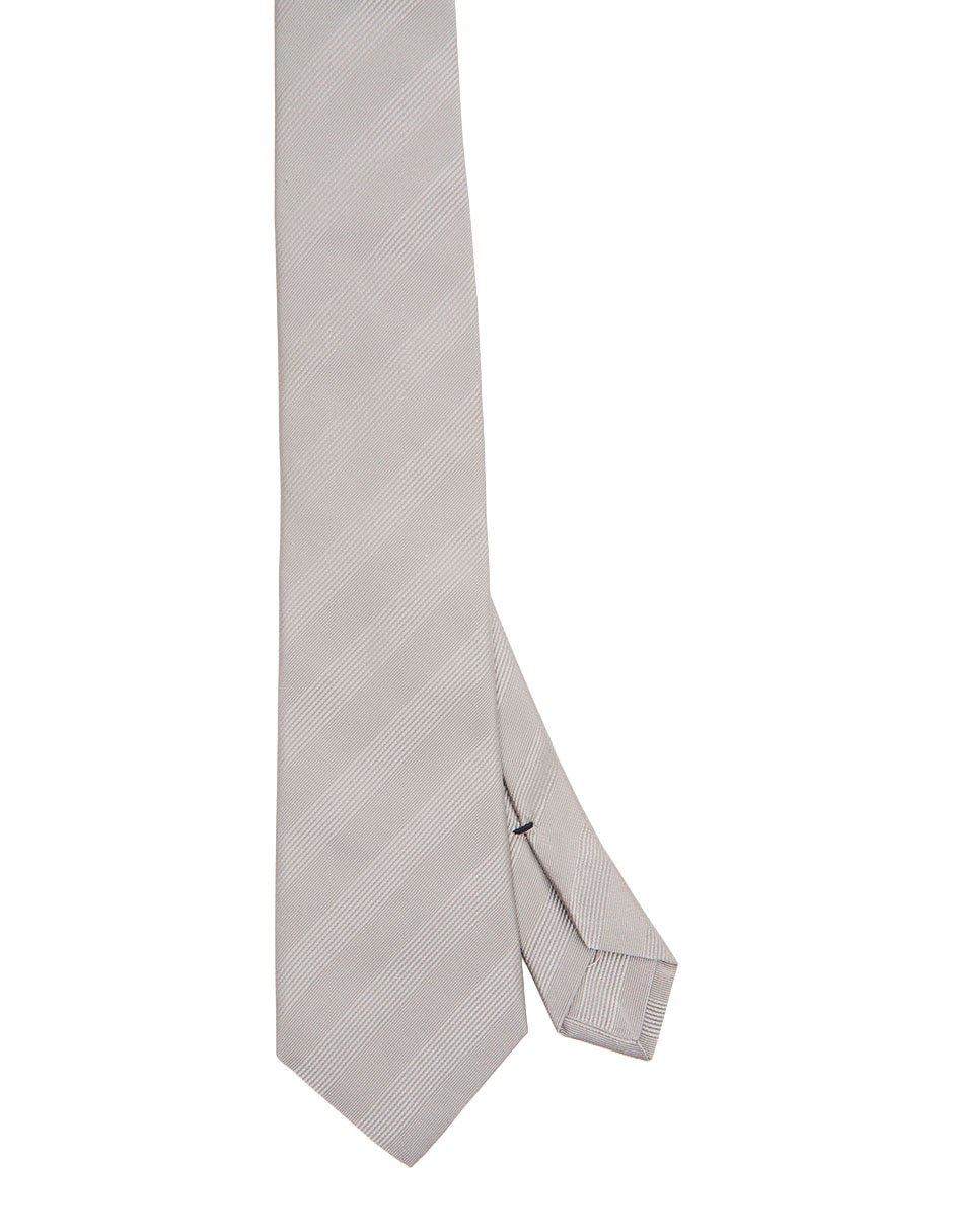 Corbata regular de seda estampado a rayas para hombre