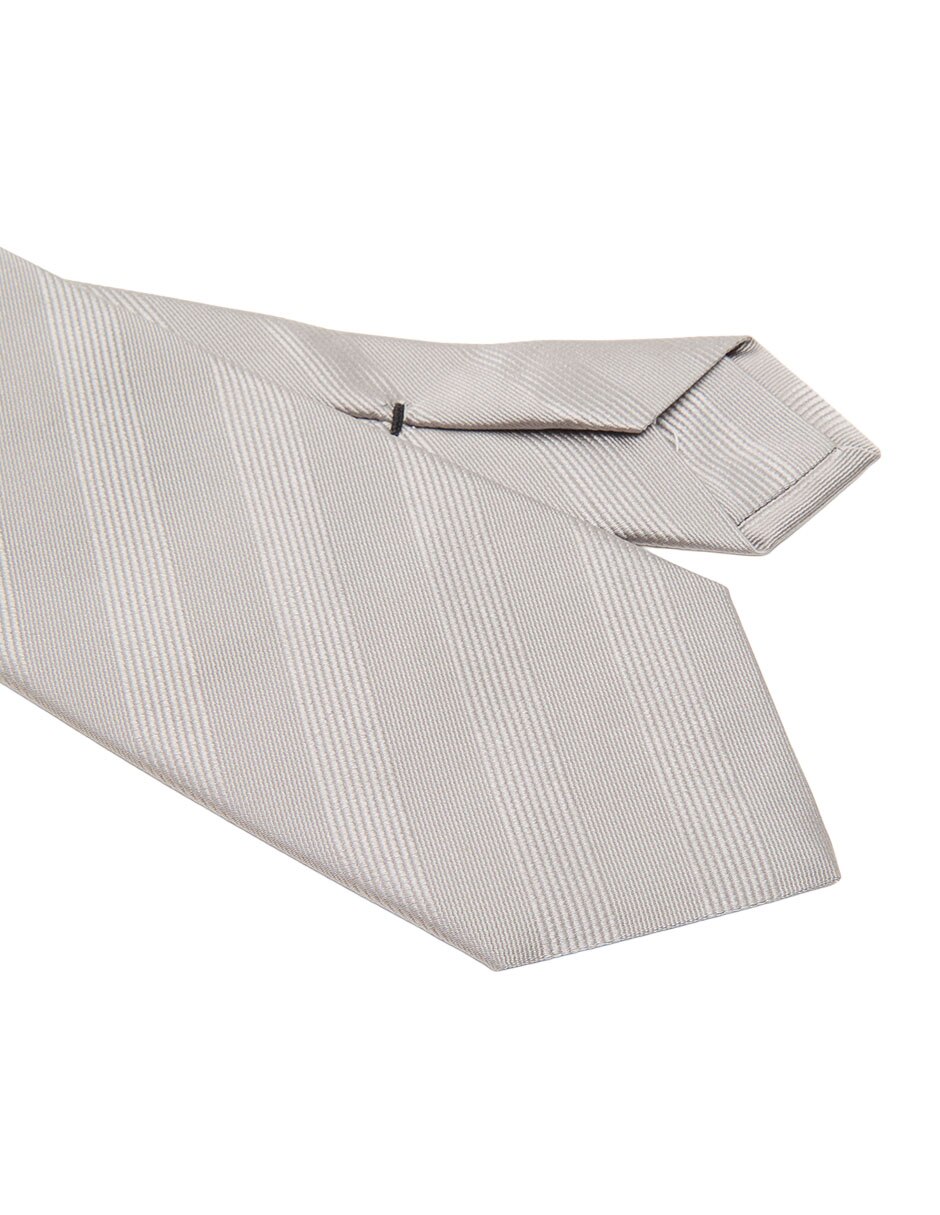 Corbata regular de seda estampado a rayas para hombre 3