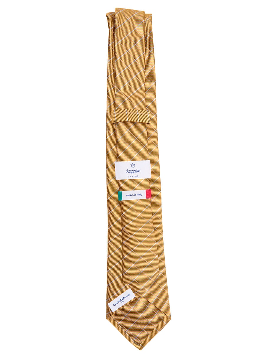 Corbata Scappino regular de seda estampado a rayas para hombre
