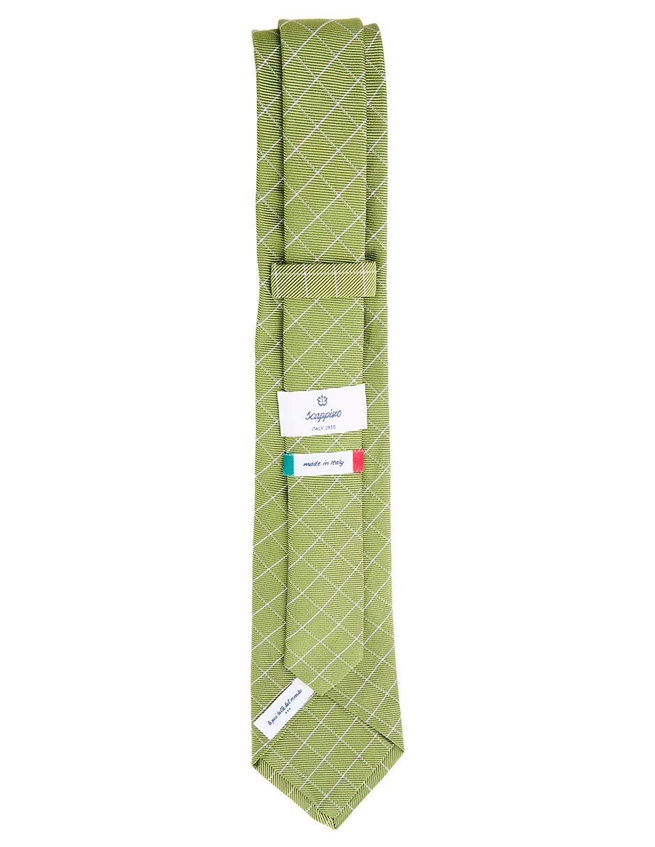 Corbata regular de seda estampado a rayas para hombre 2