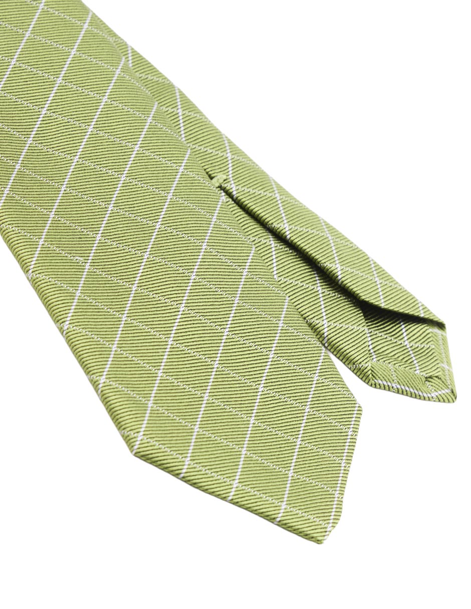 Corbata regular de seda estampado a rayas para hombre 3