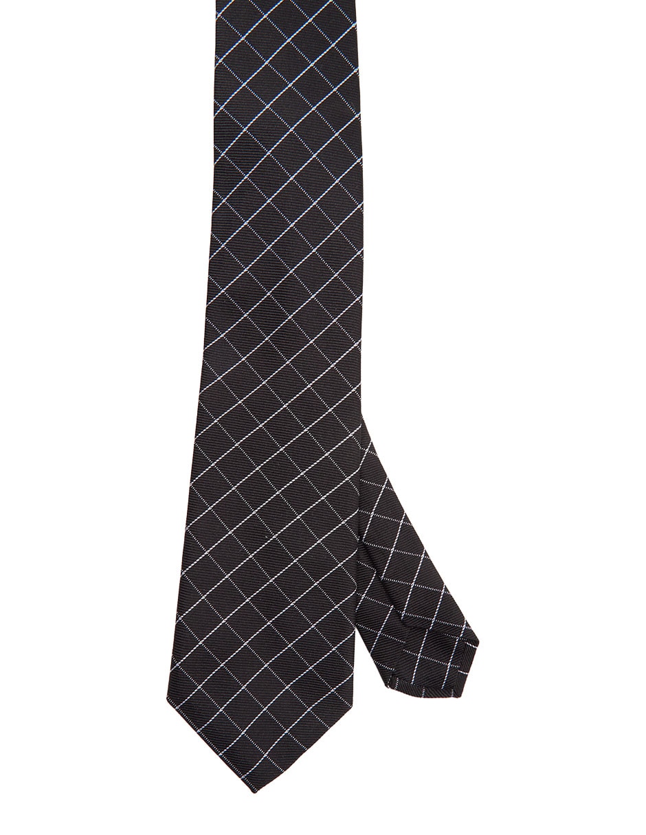 Corbata regular de seda estampado a rayas para hombre