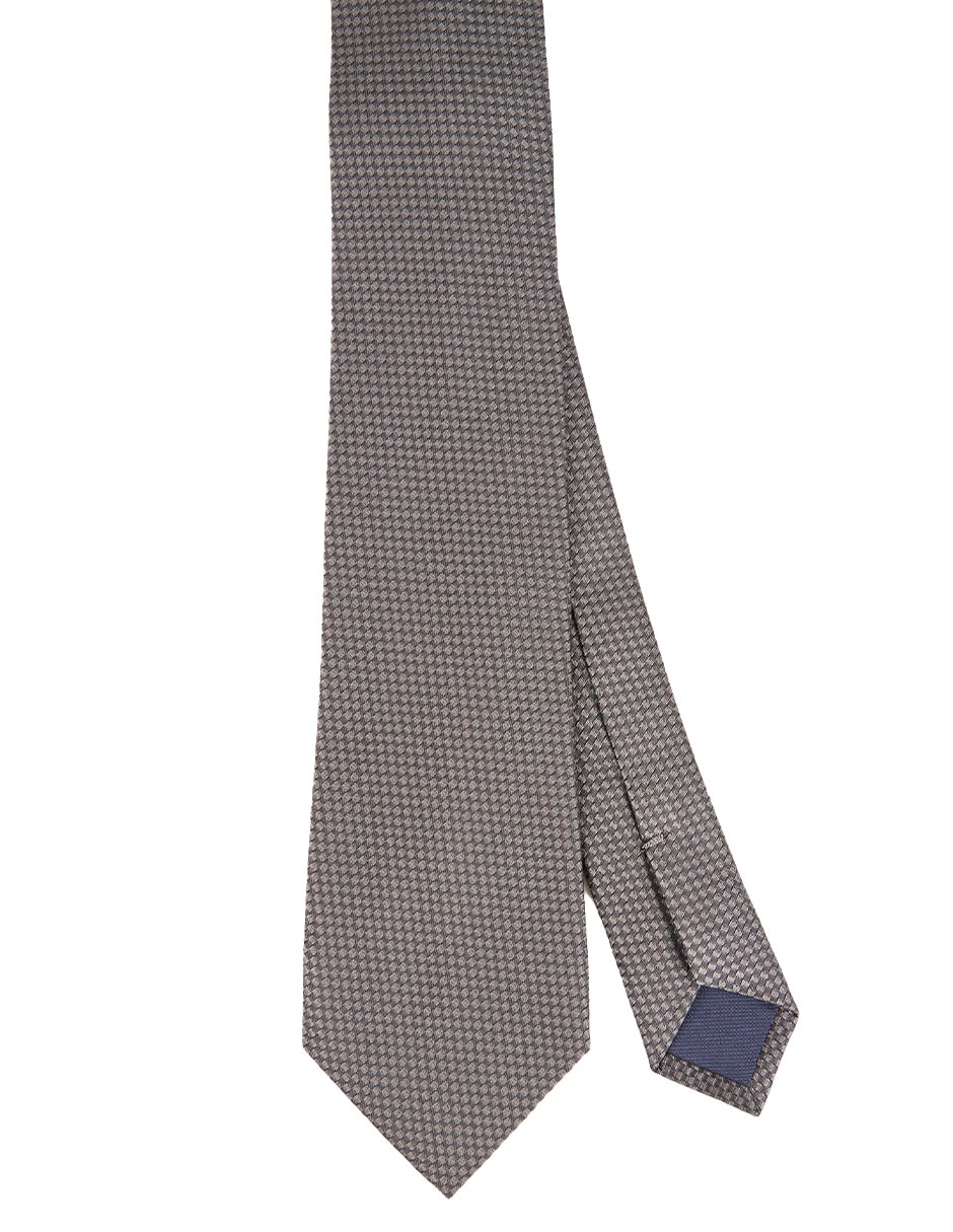 Corbata regular de seda estampado rombos para hombre