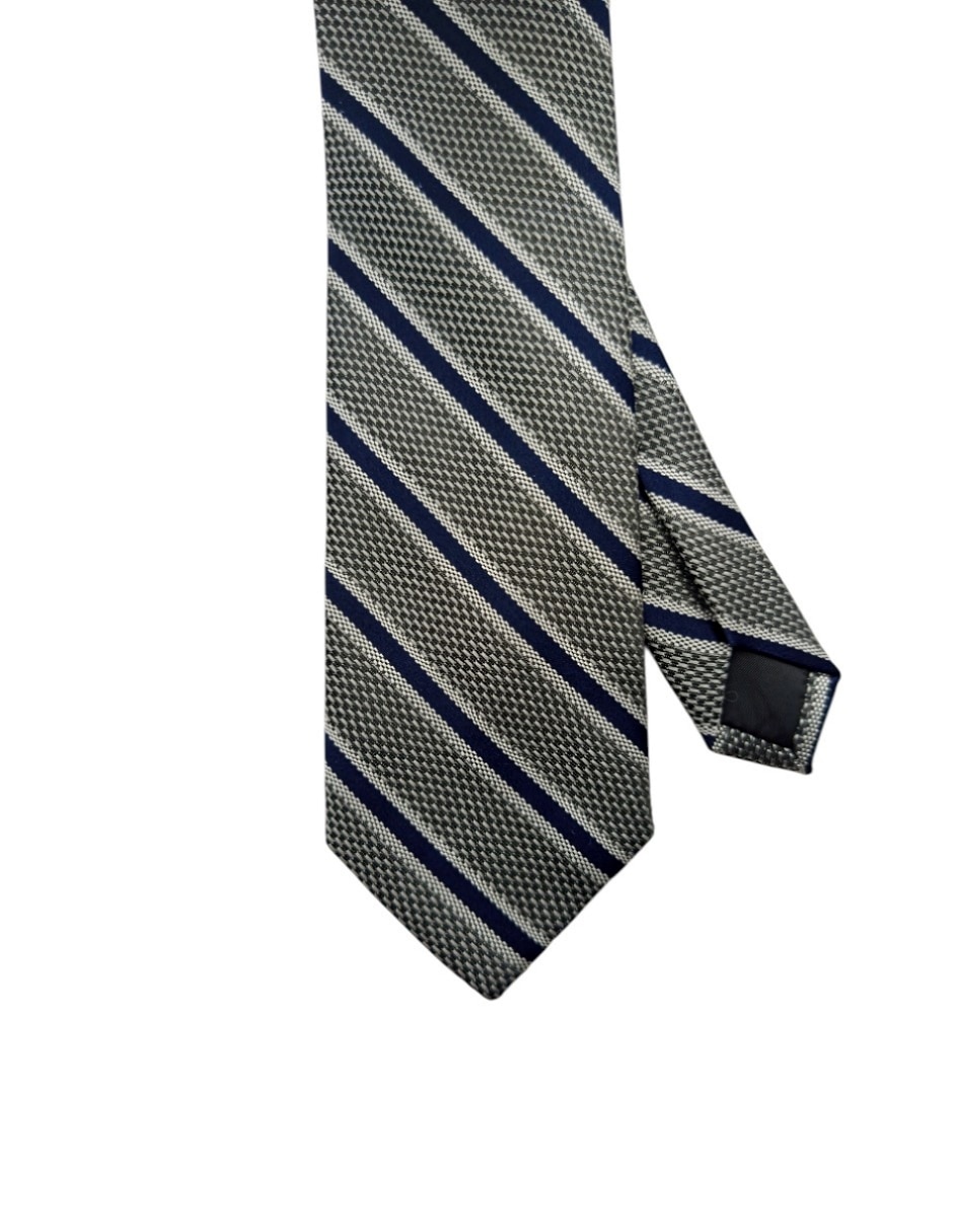 Corbata regular de seda estampado a rayas para hombre