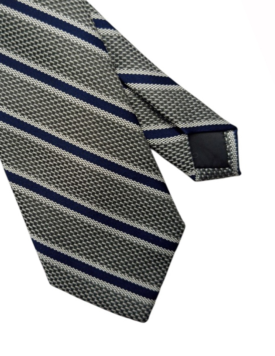 Corbata regular de seda estampado a rayas para hombre