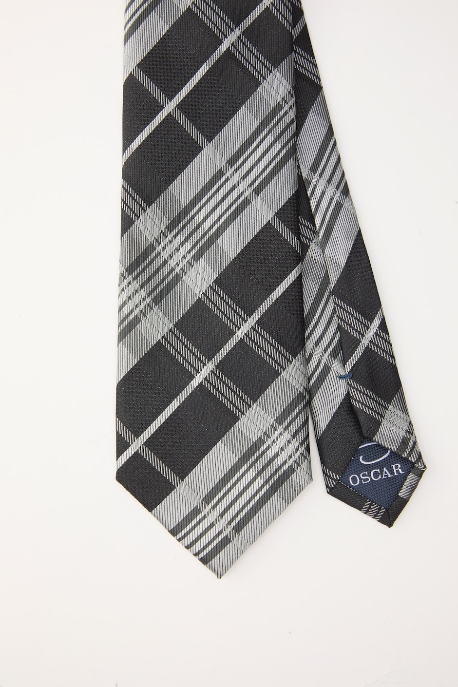 Corbata regular de seda estampado a cuadros para hombre