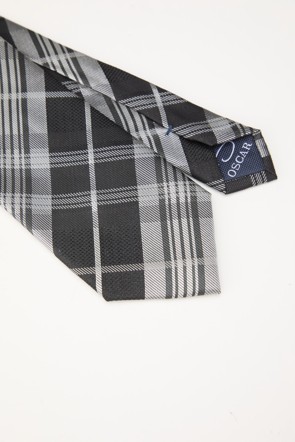 Corbata regular de seda estampado a cuadros para hombre