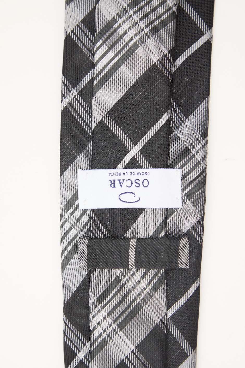 Corbata regular de seda estampado a cuadros para hombre