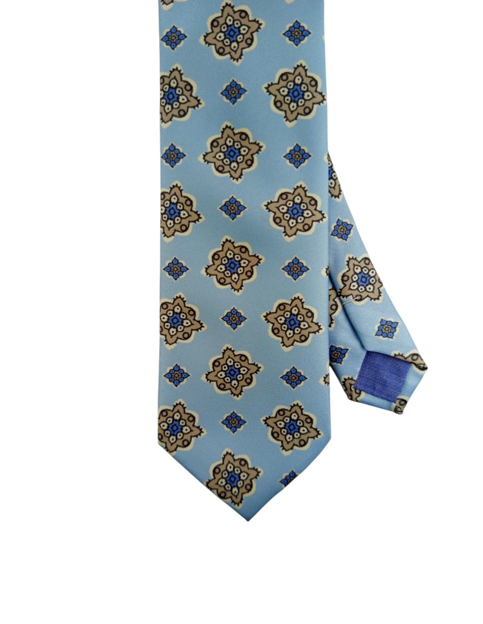 Corbata regular de seda estampado floral para hombre