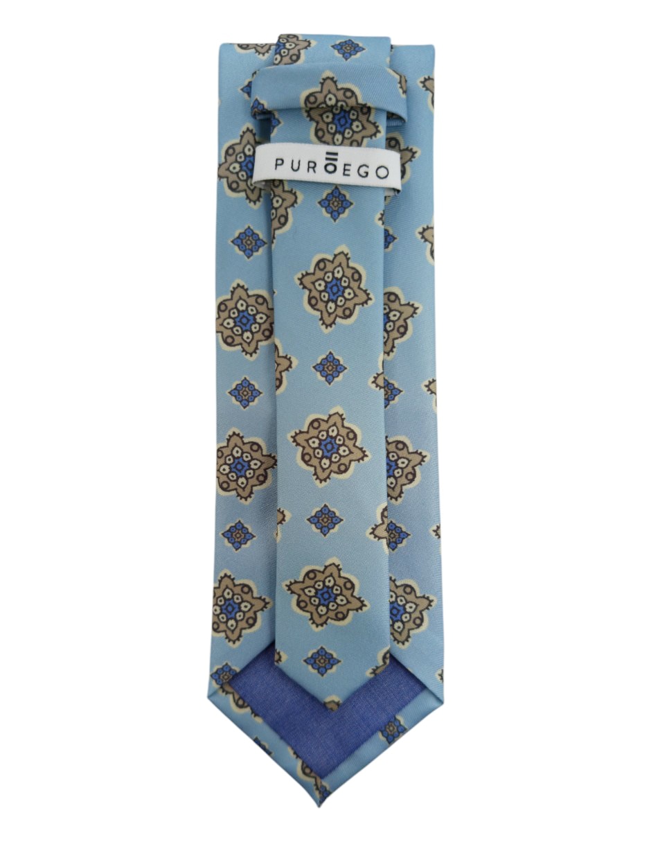 Corbata regular de seda estampado floral para hombre