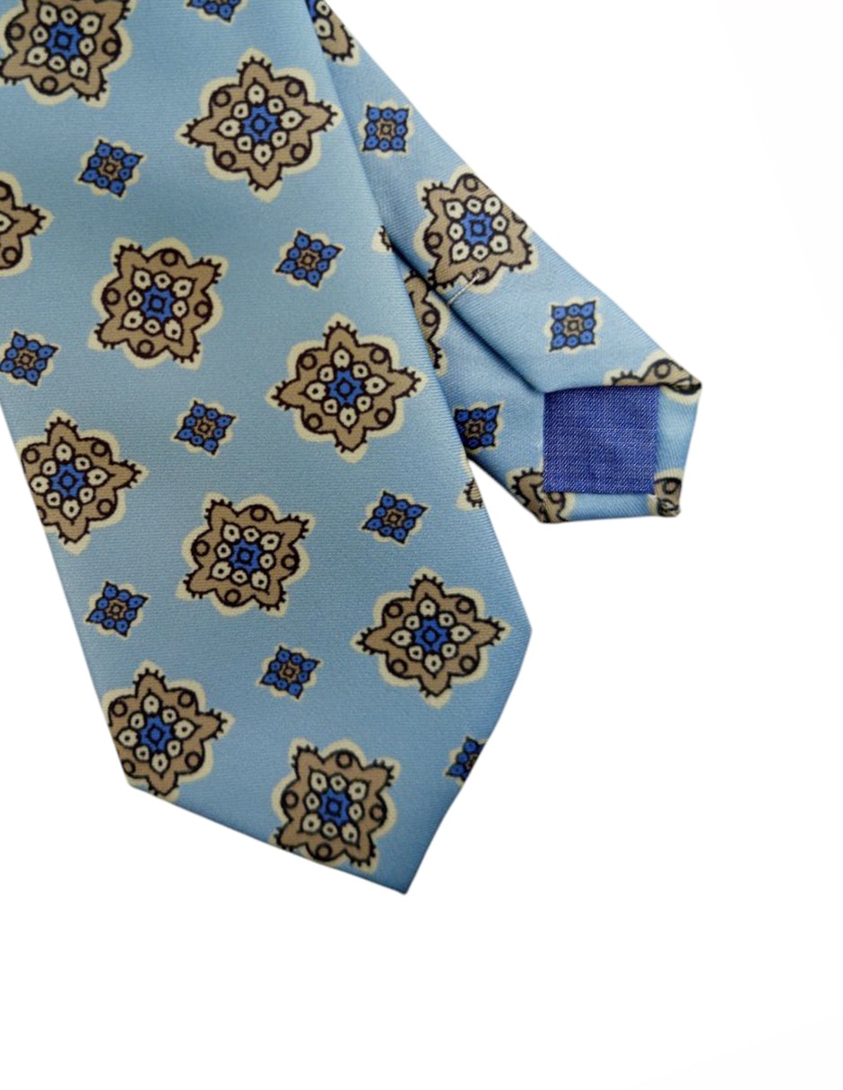 Corbata regular de seda estampado floral para hombre