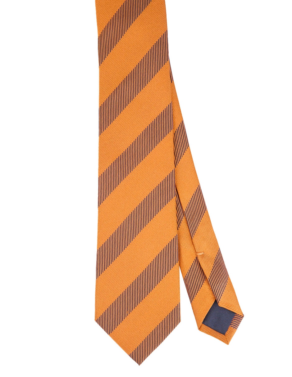 Corbata regular de seda estampado a rayas para hombre