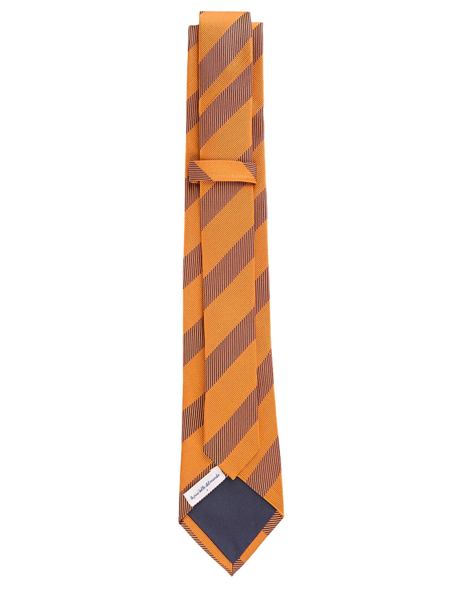 Corbata regular de seda estampado a rayas para hombre 2