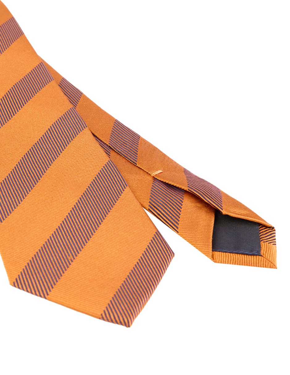 Corbata regular de seda estampado a rayas para hombre 3