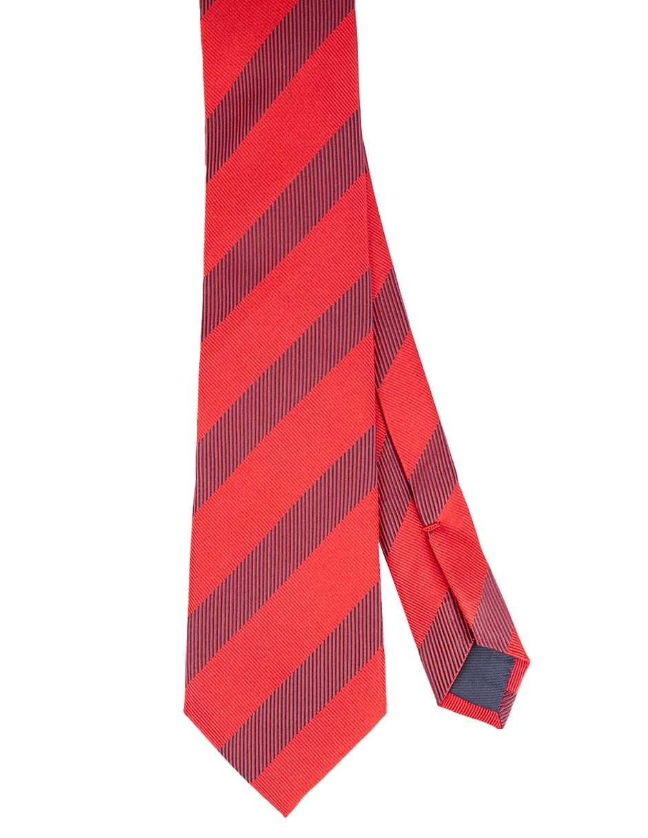 Corbata regular de seda estampado a rayas para hombre