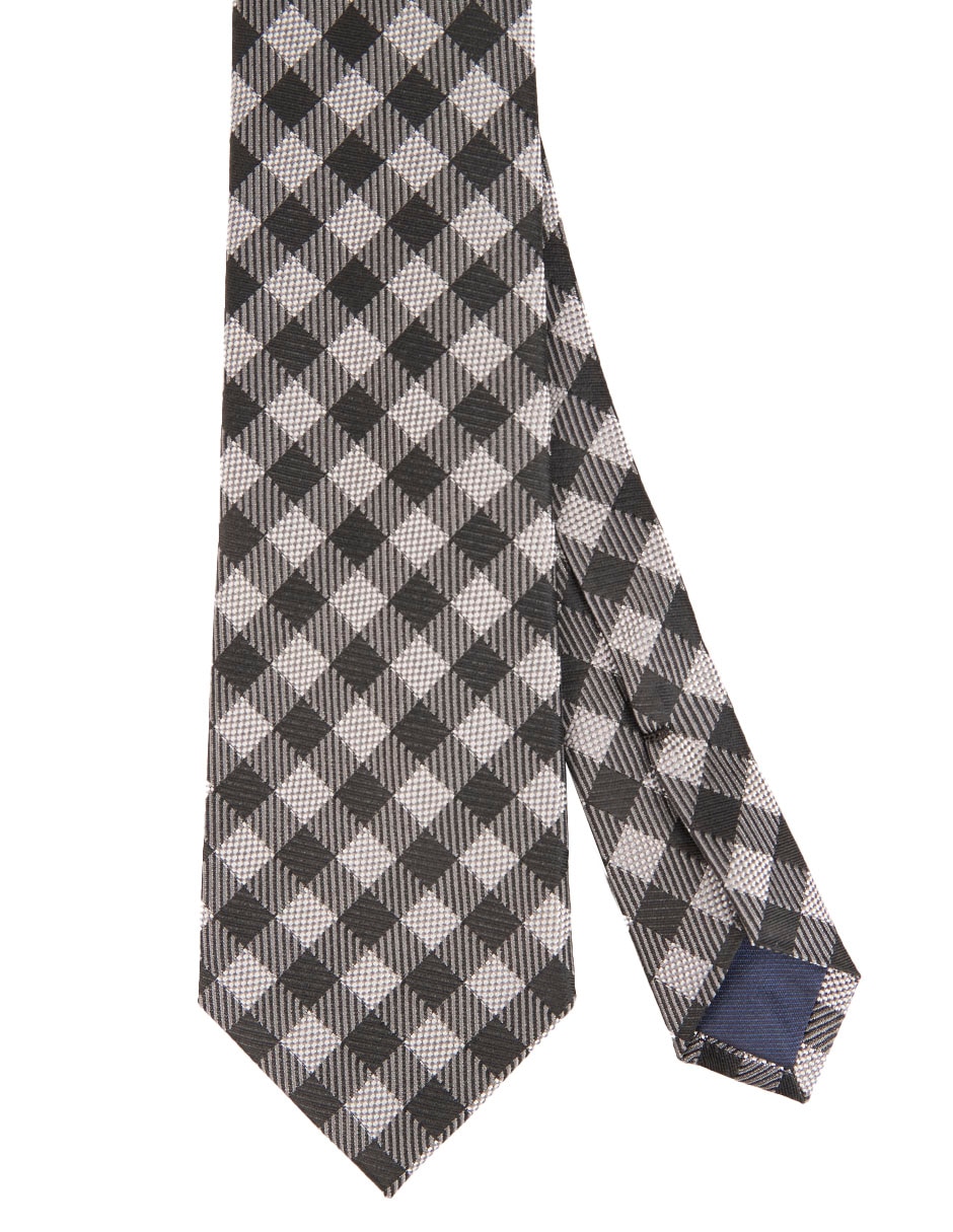 Corbata regular de seda estampado a cuadros para hombre Corbata regular de seda estampado a cuadros para hombre