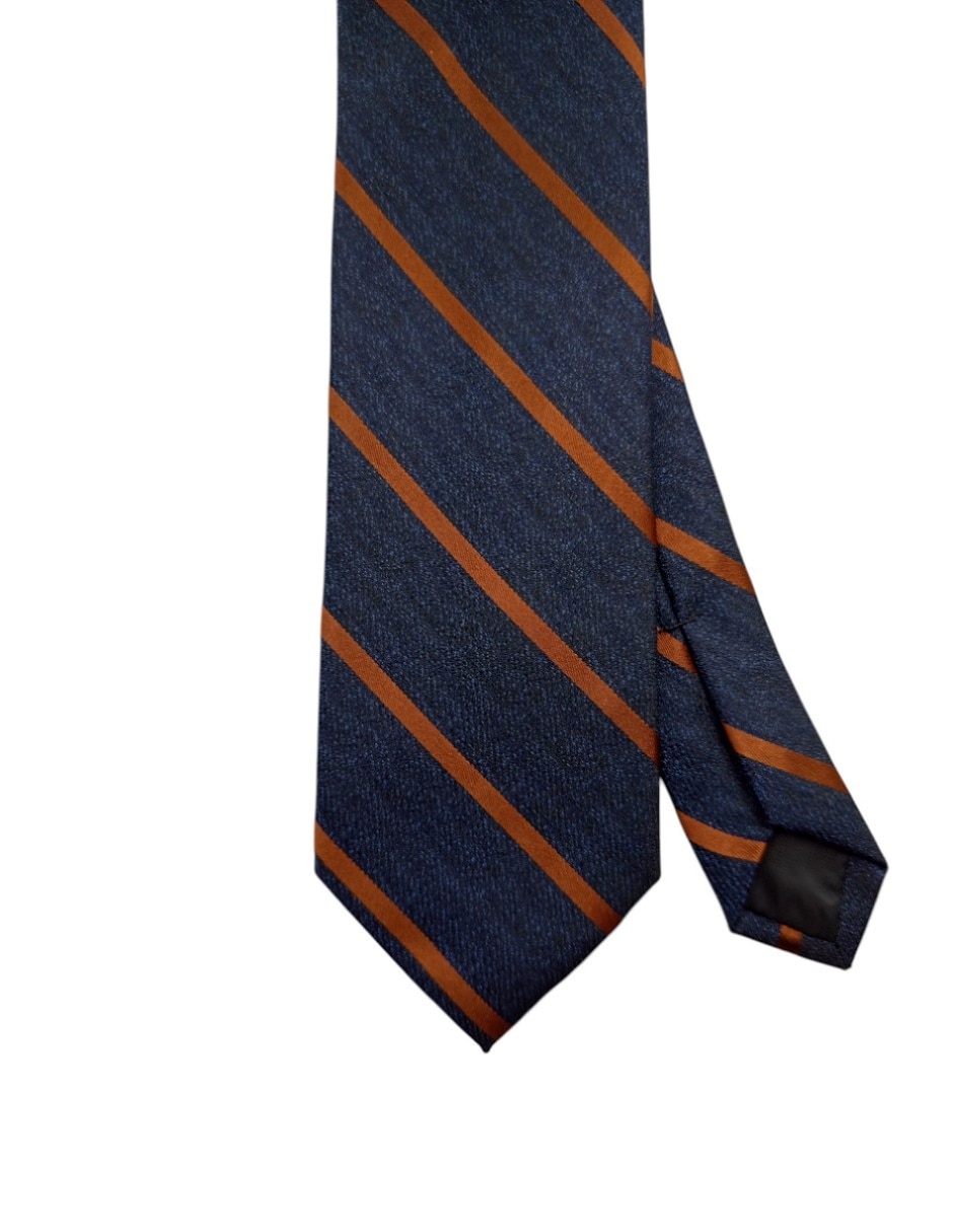Corbata regular de seda estampado a rayas para hombre