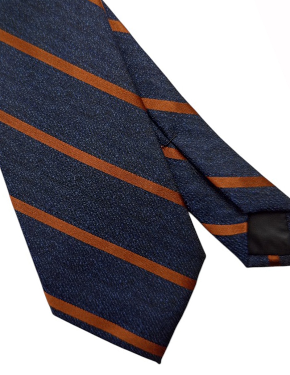 Corbata regular de seda estampado a rayas para hombre
