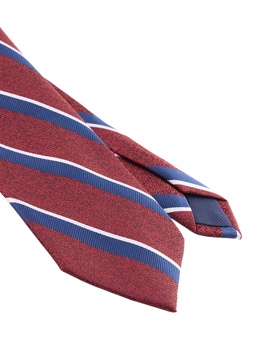 Corbata regular de seda estampado a rayas para hombre