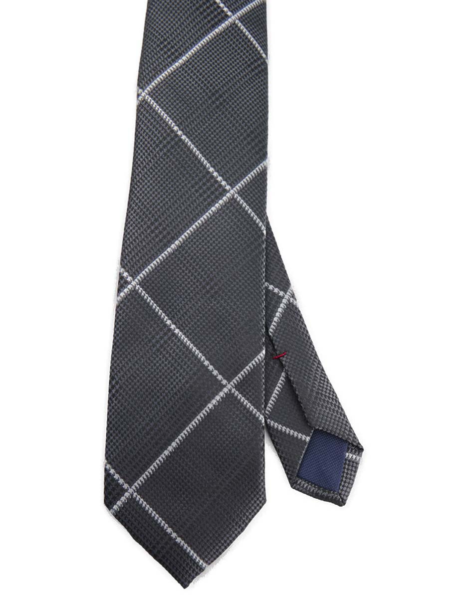 Corbata Hilfiger regular de seda estampado a cuadros para hombre Corbata Hilfiger regular de seda estampado a cuadros para hombre