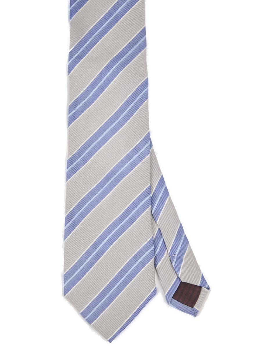 Corbata regular de seda estampado a rayas para hombre