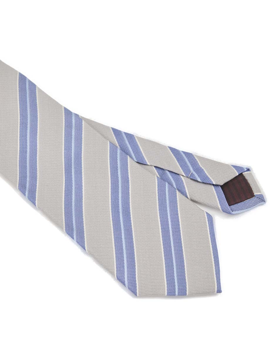 Corbata regular de seda estampado a rayas para hombre