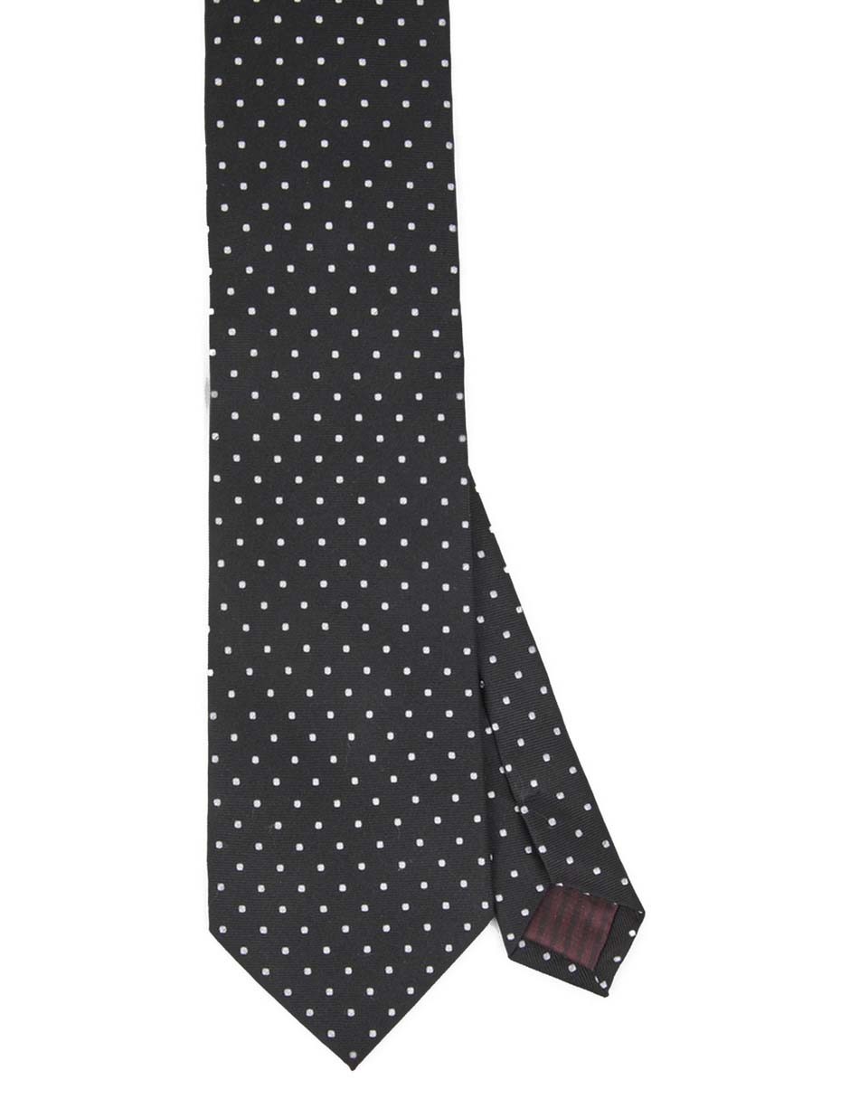 Corbata regular de seda estampado lunares para hombre