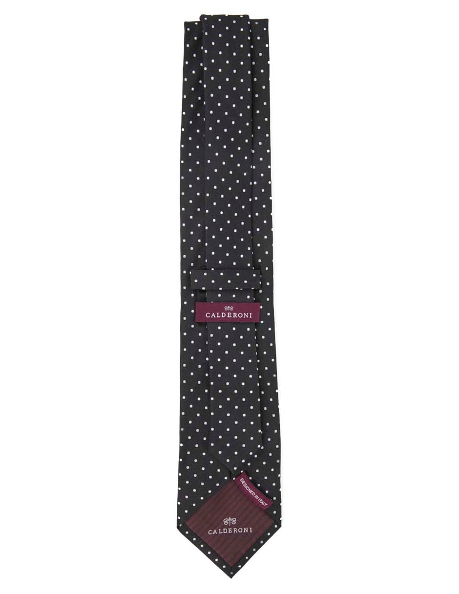 Corbata regular de seda estampado lunares para hombre 3