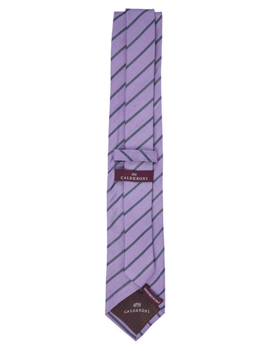 Corbata regular de seda estampado a rayas para hombre