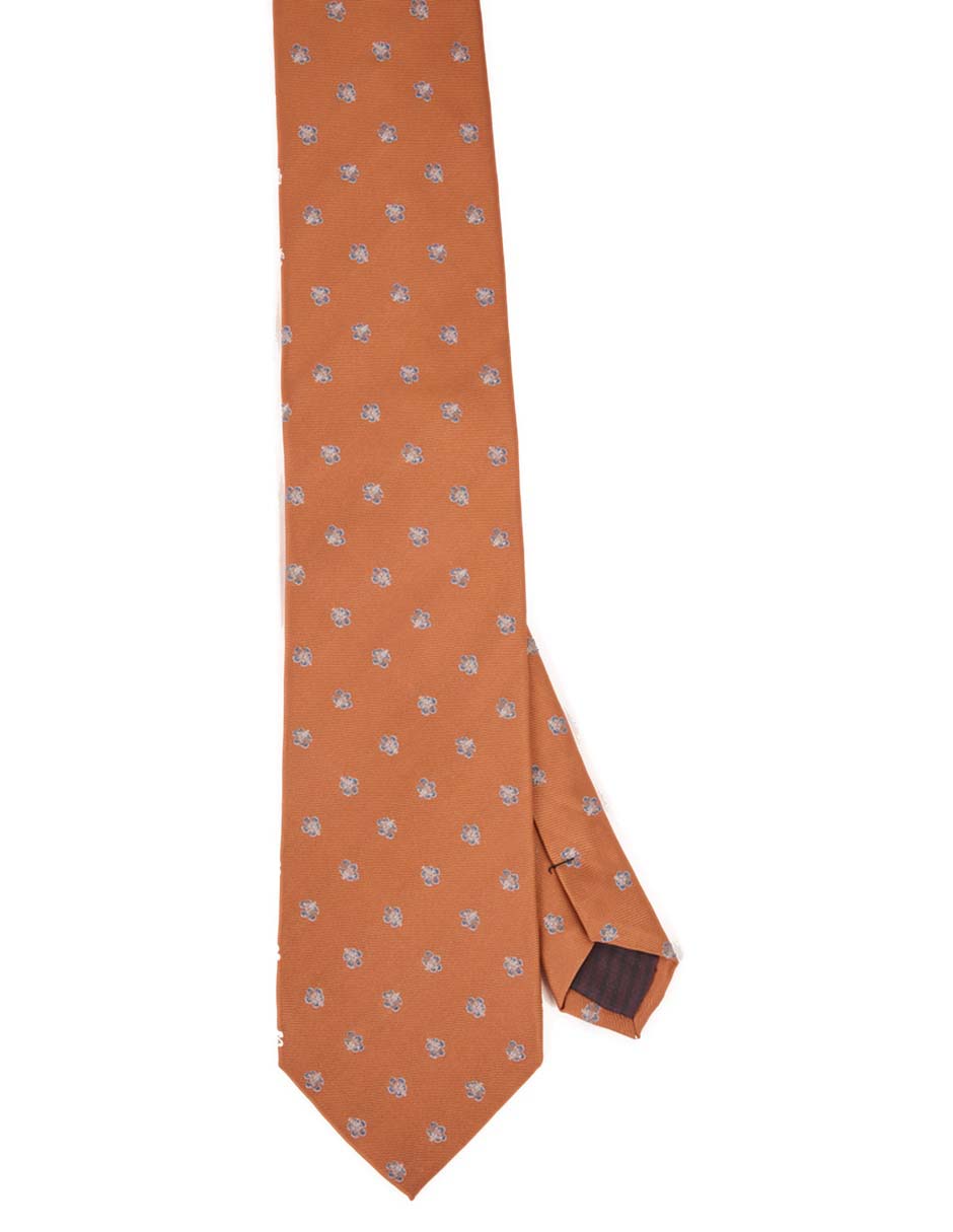 Corbata regular de seda estampado floral para hombre