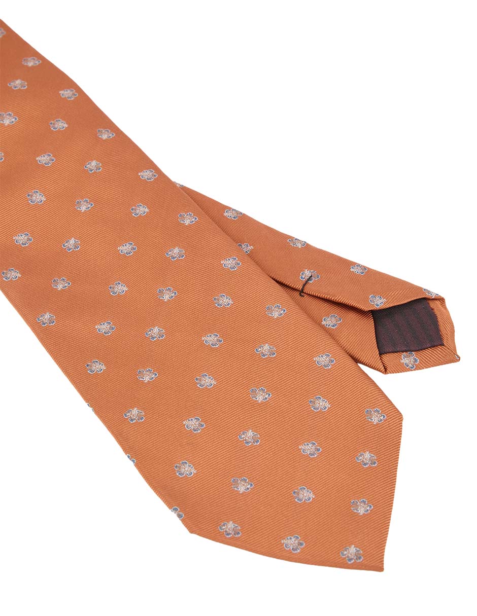 Corbata regular de seda estampado floral para hombre