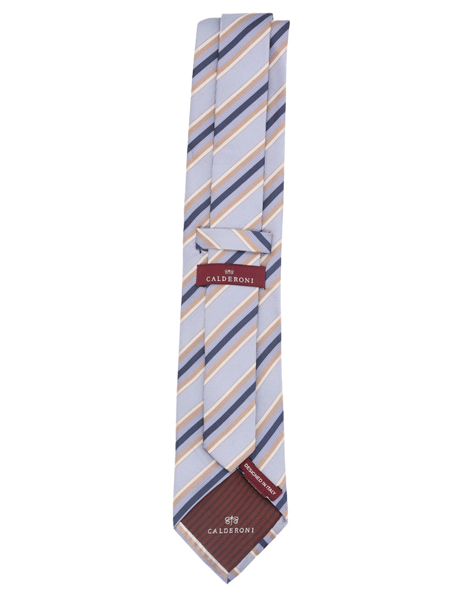 Corbata regular de seda estampado a rayas para hombre