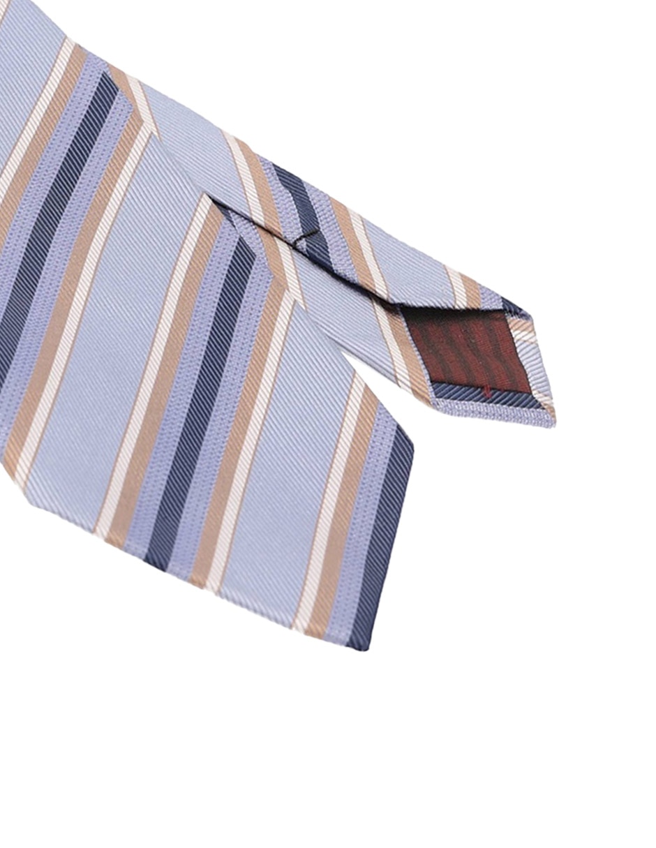 Corbata regular de seda estampado a rayas para hombre