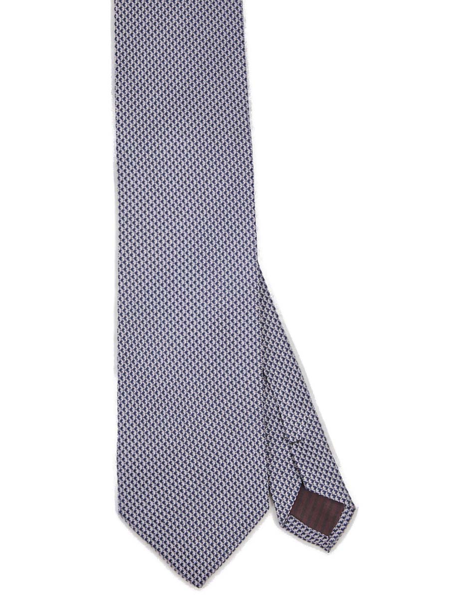 Corbata regular de seda estampado microprint para hombre