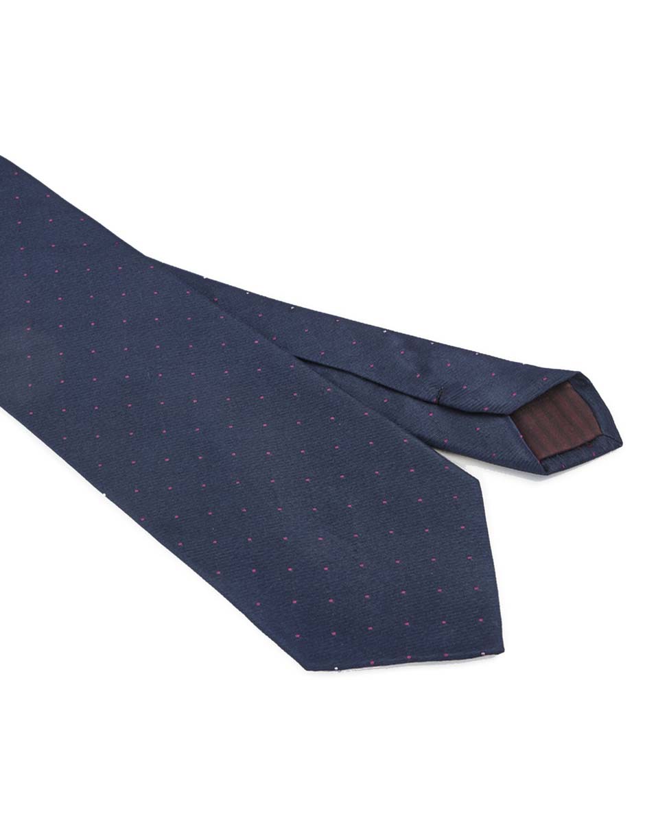 Corbata regular de seda estampado lunares para hombre