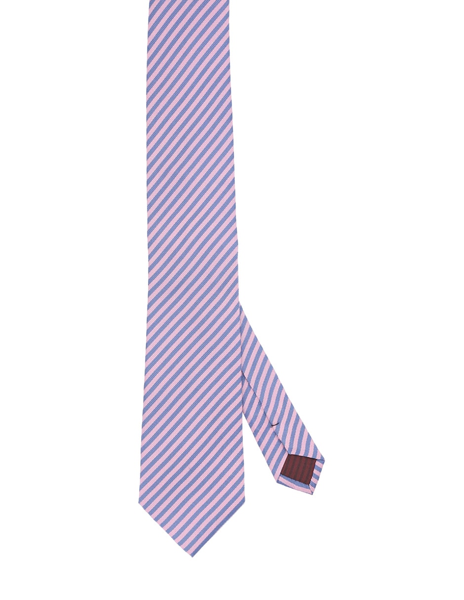 Corbata regular de seda estampado a rayas para hombre