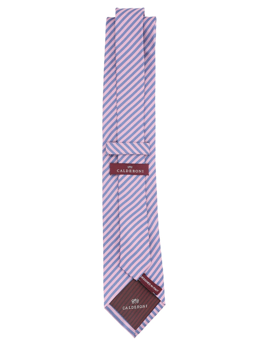 Corbata regular de seda estampado a rayas para hombre