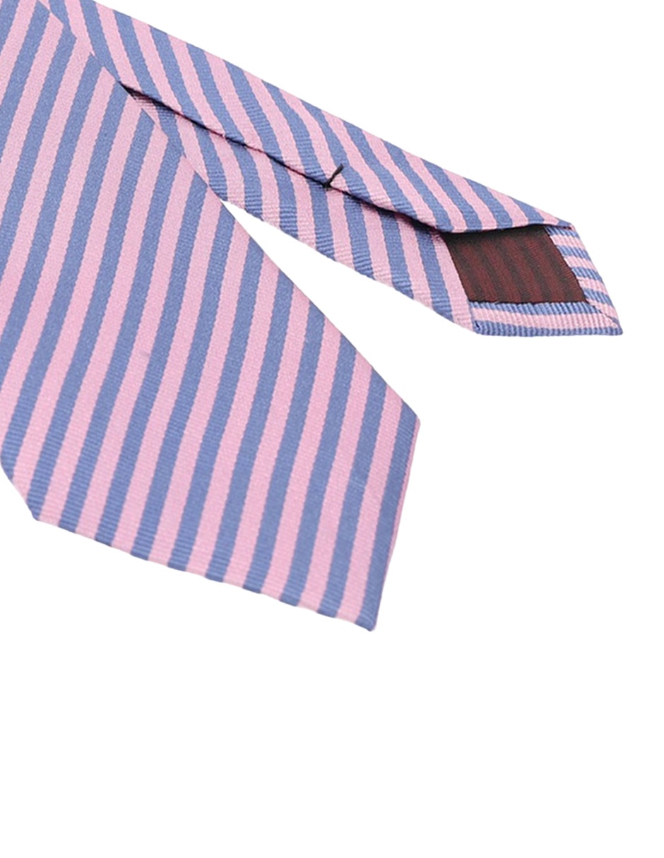 Corbata regular de seda estampado a rayas para hombre