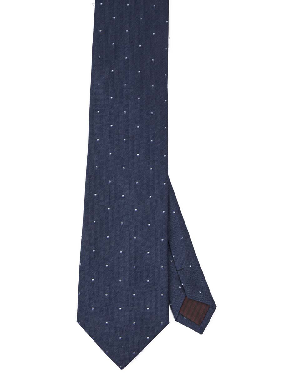 Corbata regular de seda estampado lunares para hombre