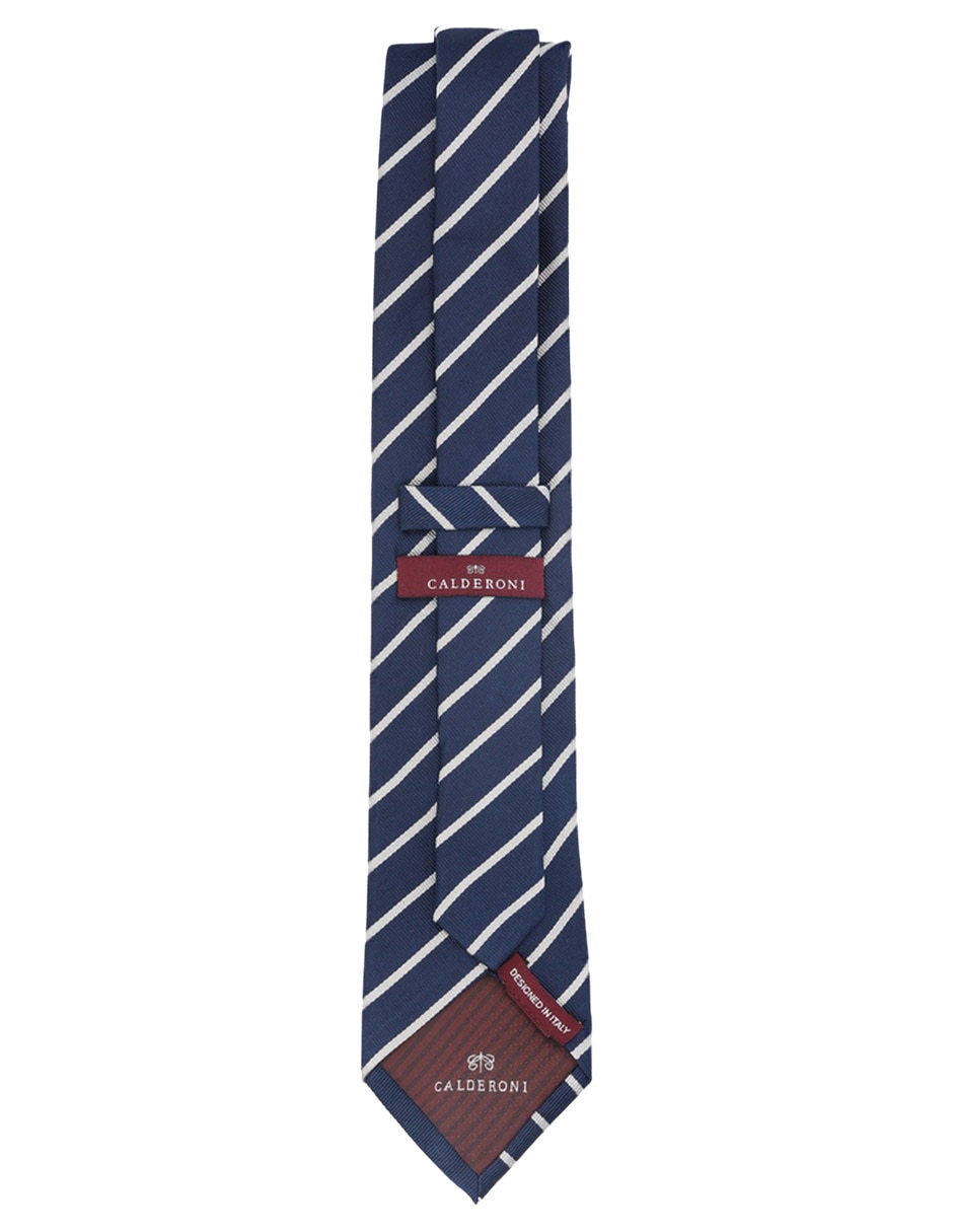 Corbata regular de seda estampado a rayas para hombre