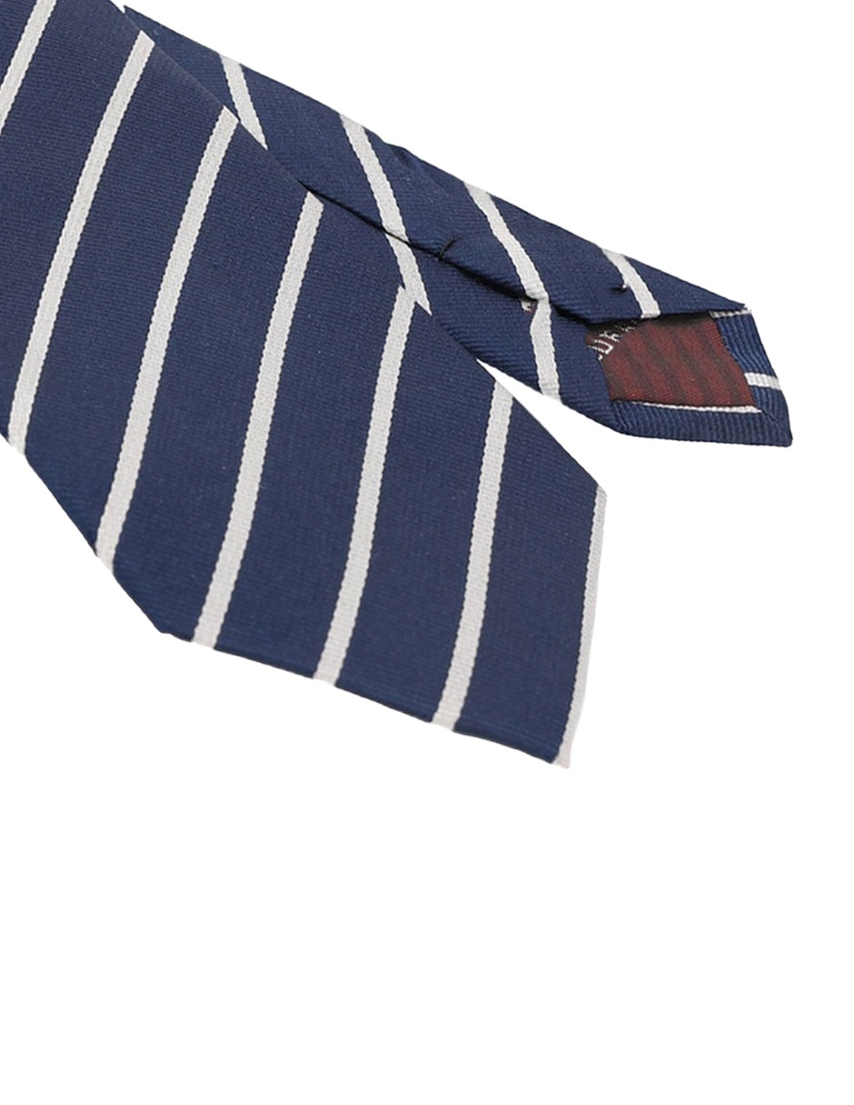Corbata regular de seda estampado a rayas para hombre