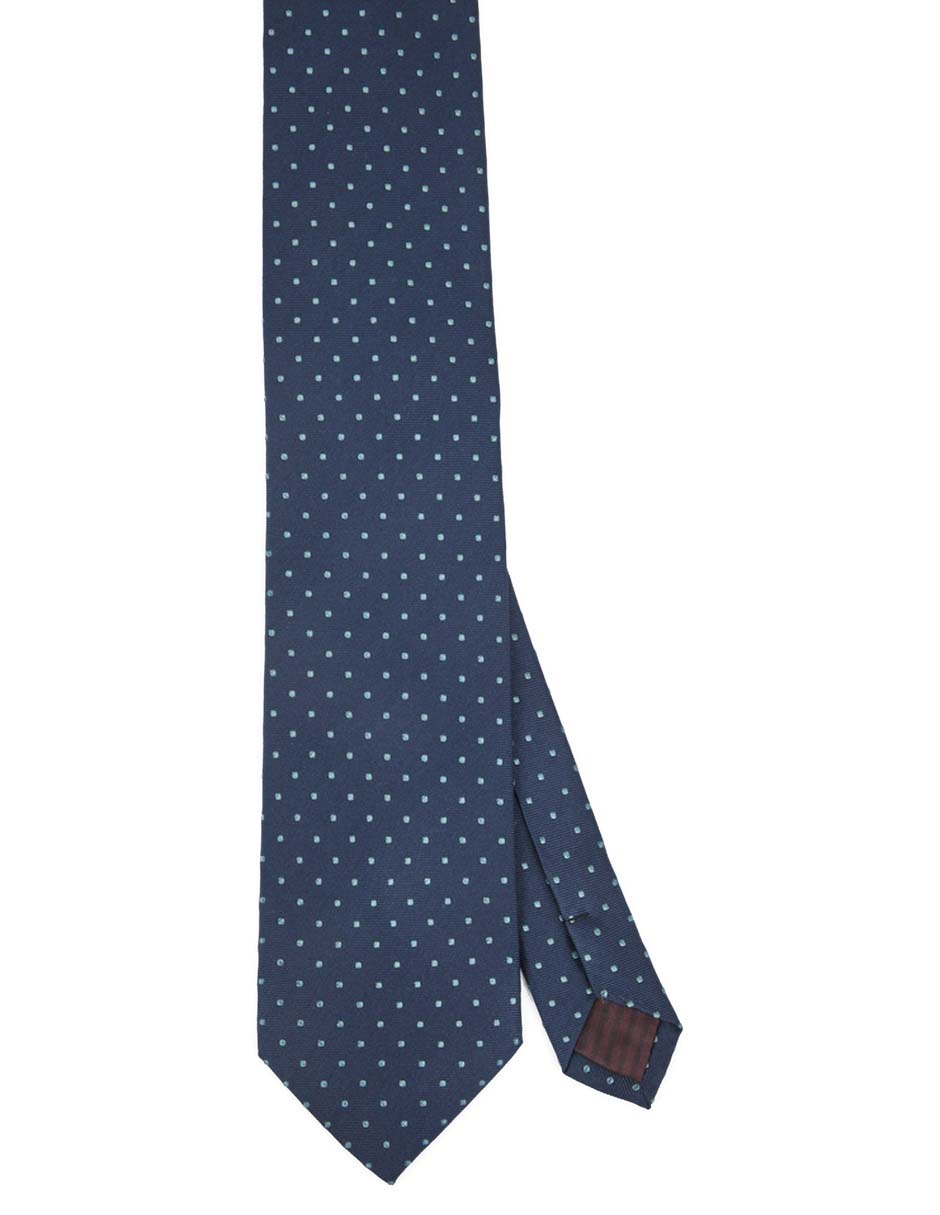 Corbata regular de seda estampado lunares para hombre