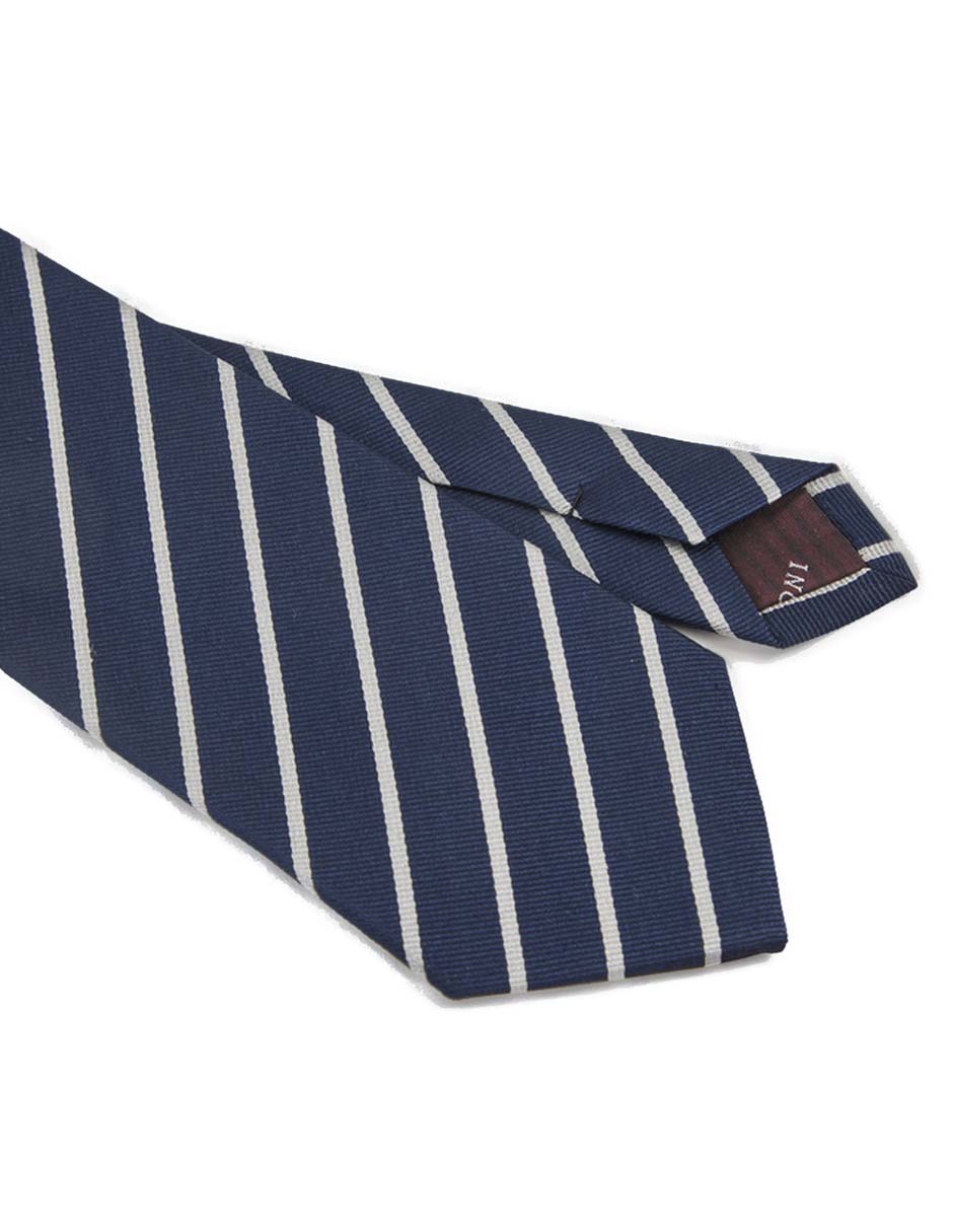Corbata regular de seda estampado a rayas para hombre